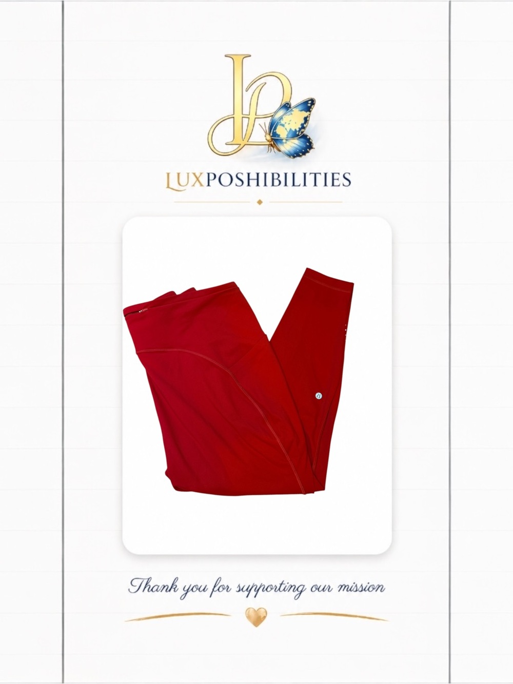 Lululemon 20 Red Leggings High Rise Side Pockets